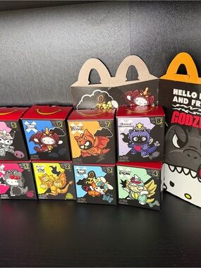 Godzilla x hello kitty McDonald’s collab full set of 8